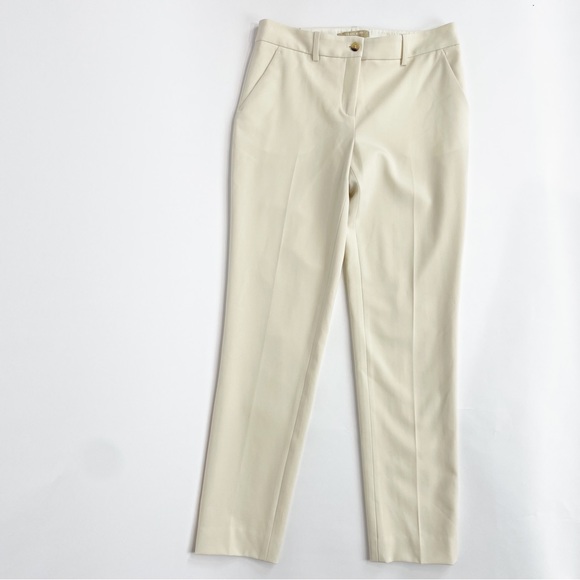 MICHAEL KORS COLLECTION Women’s  Ecru Straight Leg Trousers Modern Style Size 2